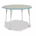 Jonti-Craft Berries Octagon Activity Table, 48 in. x 48 in., A-height, Freckled Gray/Coastal Blue/Gray 6428JCA131
